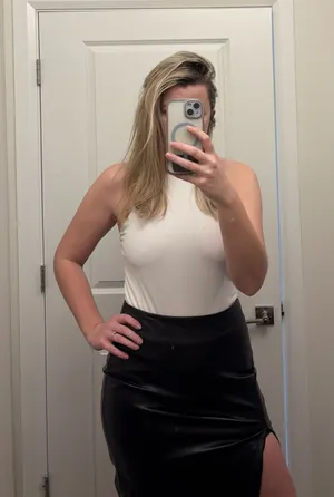 Express Black Leather Skirt Faux midi thumbnail 1