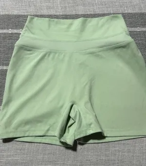Alphalete Alphalux Sage Green High Waisted‎ V-Back Athletic Shorts Womens Size S thumbnail 1
