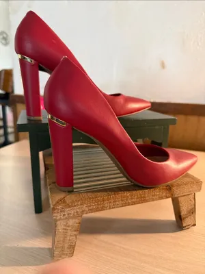 Marc New York Red Leather Pointed Toe Leather Pumps thumbnail 2