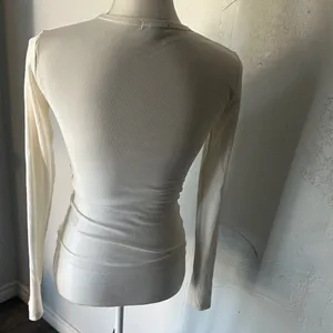 True Religion White Ruched Long Sleeve Blouse thumbnail 4