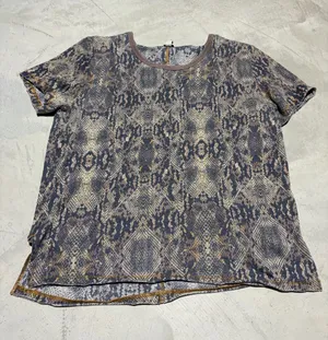 Free people we the free Snake-Print Short Sleeve Top tee small thumbnail 1