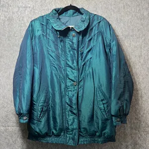 Vintage IZZI Outerwear Puffer Coat Insulated‎ Winter Jacket Teal M 80s 90s thumbnail 1