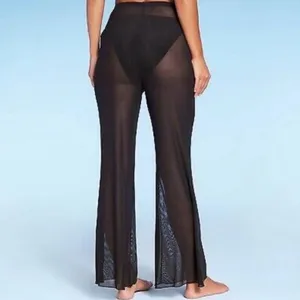 Wild Fable NWOT Women's Black Sheer Pants Size XSmall Mesh High Rise Flare thumbnail 2