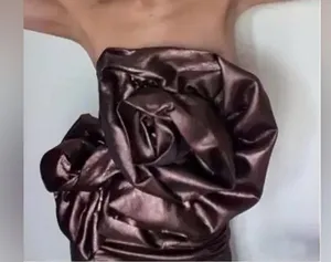 Zara Bloggers Fave Metallic Voluminous Flower Strapless Mini Dress Size Small thumbnail 9