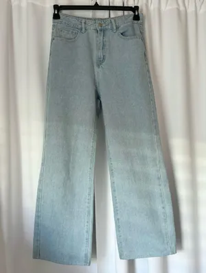SHEIN Dazy Light Blue High Waisted Straight Leg Jeans thumbnail 1