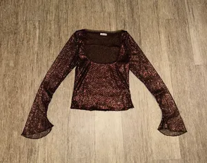 Free People NWOT Late Night Disco Layering Top in Hot Fudge Sequin - Small thumbnail 3