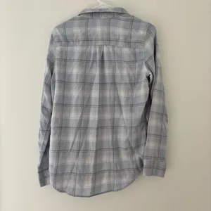 Hollister Co. white and light blue plaid button-up shirt thumbnail 3