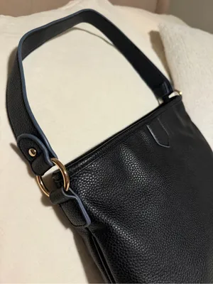 Black Faux Leather Shoulder Bag - Everyday Purse thumbnail 3