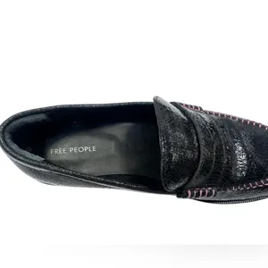 NWOT Free People Blanket Stitch Loafers in Black thumbnail 5