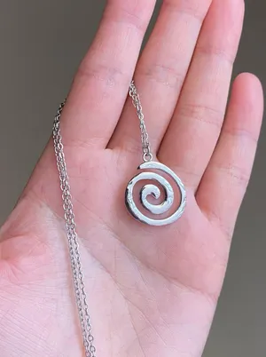 Handmade fully stainless steel spiral swirl uzumaki funky boho grunge style necklace🌀 thumbnail 6