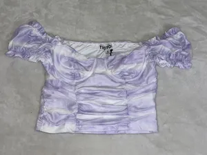 Tic Toc Lavender Tie Dye Crop Top thumbnail 1