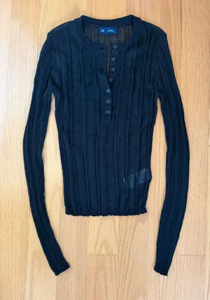 GAP Black Sheer Long Sleeve Top thumbnail 1