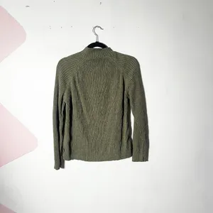 Woolrich Sweater Womens Small Olive Green Cotton Quarter Zip Hiking thumbnail 2