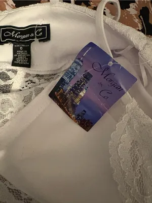 Morgan & Co. White Lace V-Neck Maxi Dress thumbnail 11