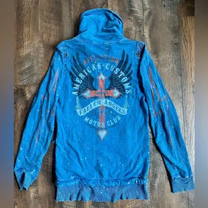 Affliction American Customs Moto Club LA Women’s Sz. M Zipper Top thumbnail 4