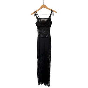 Edikted Mesh Dress in Black Size XS Sheer Lace Adjustable Straps Floral Pattern thumbnail 4
