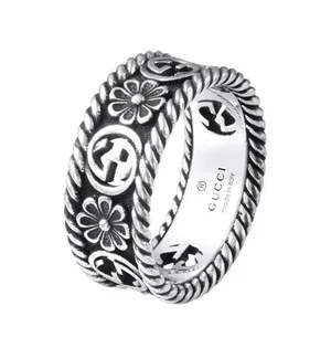 Gucci Interlocking Silver Ring Size 7.5 thumbnail 1