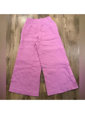 Maeve for Anthropologie Hot Pink Soft Cotton Wide-Leg Pants Women’s 0 thumbnail 7
