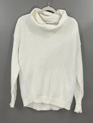 Athleta Women Breckenridge Sweater XL Ivory Top Cowl Turtleneck Long Sleeve Knit thumbnail 1
