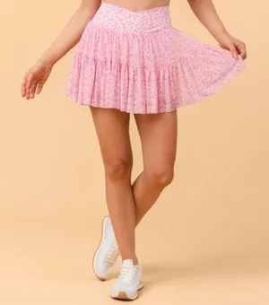 NWT! Blogilates Viral Taylor Swift Popflex Ballerina Skirt Skort Pink Floral Med thumbnail 1
