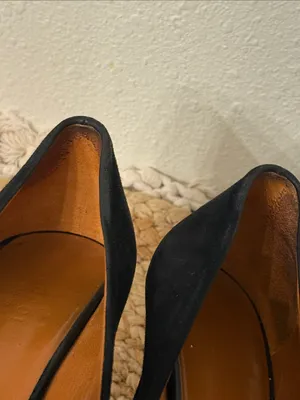 Gucci Black Suede‎ Peep Toe Platform Stiletto Pumps Heels Size 37 thumbnail 16