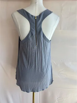Express Women's Medium Gray Sleeveless Racerback Tank Top with Back Zipper thumbnail 2
