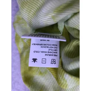 Enza Costa Ribbed T-Shirt Womens Small Lime Ionic Tie Dye Silk Short Sleeve Top thumbnail 7