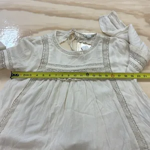 NWT American Eagle Outfitters Boho Babydoll Lightweight Blouse Keyhole Cream Med thumbnail 11