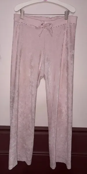 PINK VS Y2K Vintage Velour Pants with Rhinestone Accent thumbnail 1