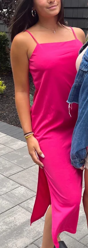 H&M Pink Midi Dress thumbnail 1