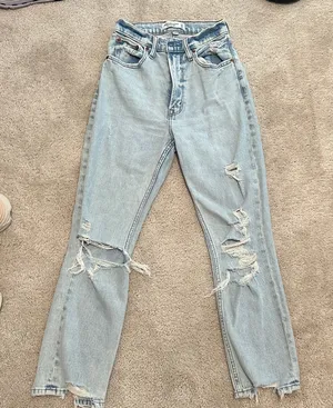 Abercrombie & Fitch Light Blue High Rise Jeans thumbnail 1