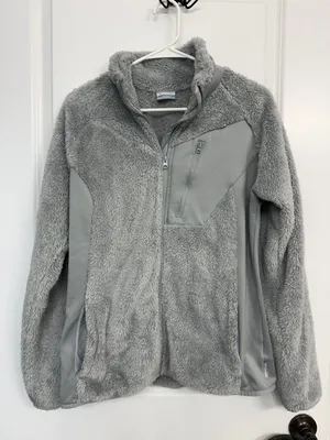 Columbia Gray High-Pile Fleece Full-Zip Jacket Women’s L thumbnail 3