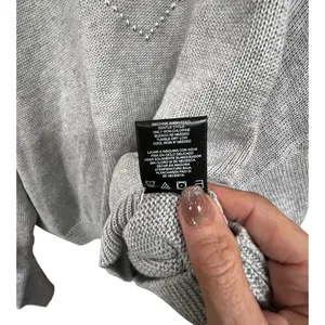 NWT Madden NYC Women's Sweater with Heart Detail - Gray thumbnail 7