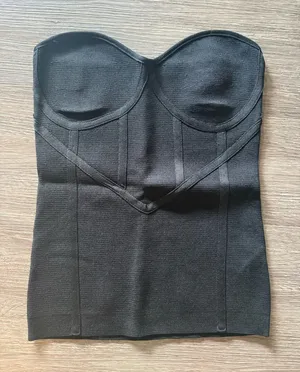 ZARA Black Sweetheart Top Neckline thumbnail 1