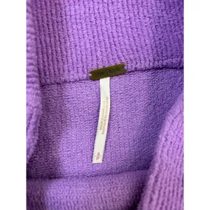 Free People Oversized Turtleneck Sweater Purple Ribbed Knit Small thumbnail 2