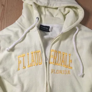 #2 Women FT Lauderdale Florida Zip Up Hoodie Stretchy Cream Yellow Size Large XL thumbnail 3