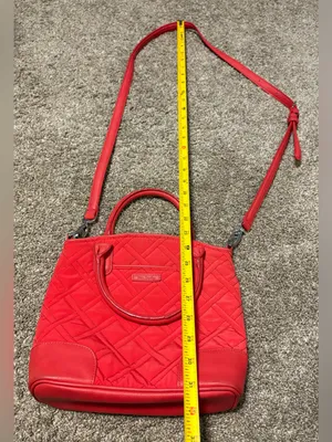 (Vera Bradley) Quilted Red Day Off Crossbody Bag: 9” x 10” thumbnail 8