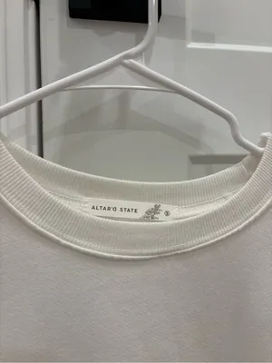 Altar'd State White Crewneck Sweatshirt 100% Cotton thumbnail 3