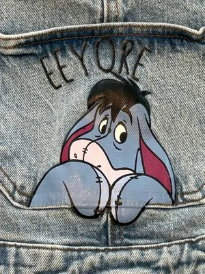 Her Universe Disney Winnie the Pooh Eeyore Denim Shortalls Overalls Small S thumbnail 8