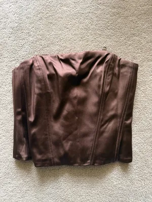 Castle Satin Aritzia Bustier Brown thumbnail 3