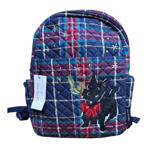 Vera Bradley Plaid Scottie Dog Backpack Size 10”x12”x5” Blue/Red thumbnail 1