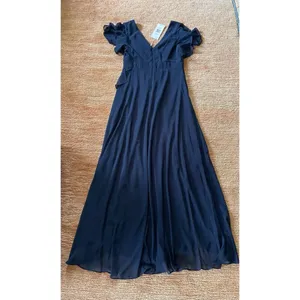 NWT Ever-Pretty Women's Dress Double V Neck A Line Ruffle Hem Backless Blue L thumbnail 11