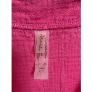 Raisins Gauze Button Down Tunic Womens Size M Pink Beach Coverup Cotton Ruffle thumbnail 4
