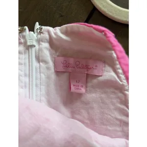 Lilly Pulitzer Top Halter Pink Seersucker Womens Size 12 Lace Annabelle Halter thumbnail 5