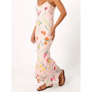 Petal&Pup Pink Fruit Print Frutti Tutti Maxi Slip Dress Sz.XL thumbnail 2