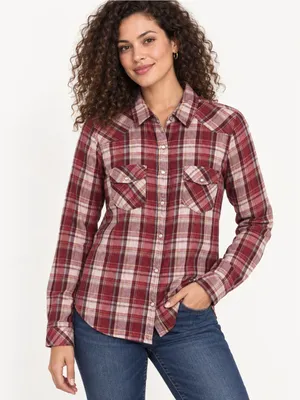 Love Stitch Play The Field Burgundy Plaid Button UP Shirt Size M thumbnail 7