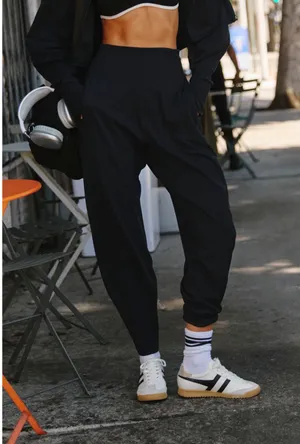 Free People Never Better Sweatpants Structured Black thumbnail 1