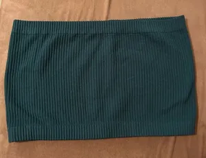 Aura Ribbed Emerald Green Bandeau Size M/L thumbnail 1