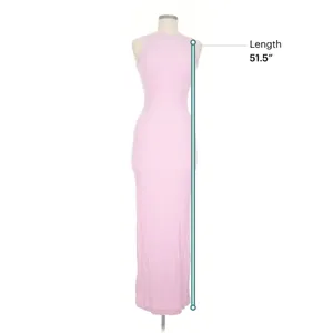 SKIMS Pink Sleeveless Bodycon Maxi Dress Stretchy Fitted Size M thumbnail 3