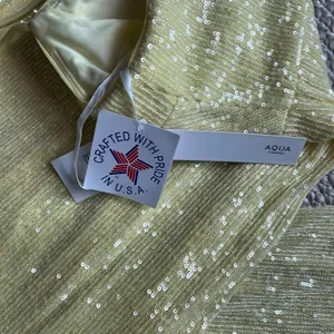 Aqua Yellow Sequin Gown Sz 8 thumbnail 3